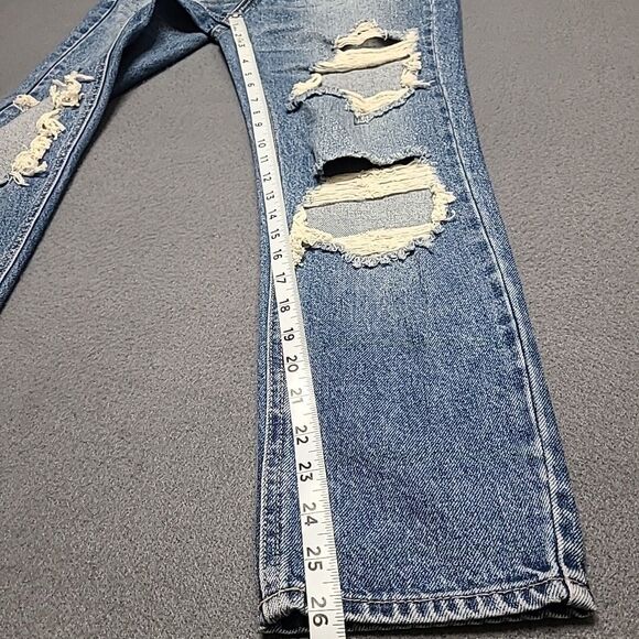 Hidden Womens Jeans 24 Bailey Boyfriend Blue Crop Distressed Ripped Grunge Denim - Picture 2 of 9